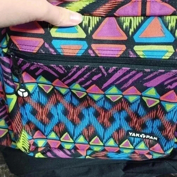 Yak Pak Backpack Bookbag Colorful Boho School Preppy Two Strap Shoulder Unique - Picture 3 of 8
